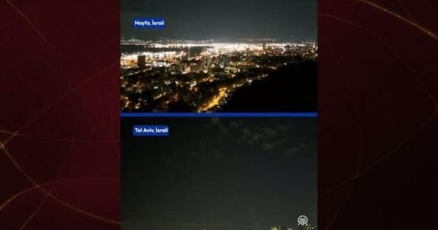 İran'dan Fırlatılan Füzeler Tel Aviv Üzerinde Görüntülendi