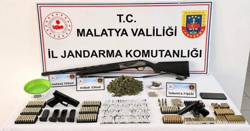 Malatya Jandarma'dan Zehir Tacirine Operasyon: Adreste Silah ve Uyuşturucu Ele Geçirildi