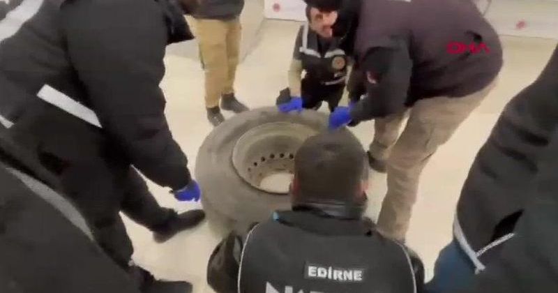Edirne'de TIR'ın stepnesinde 22,5 kilo skunk ele geçirildi